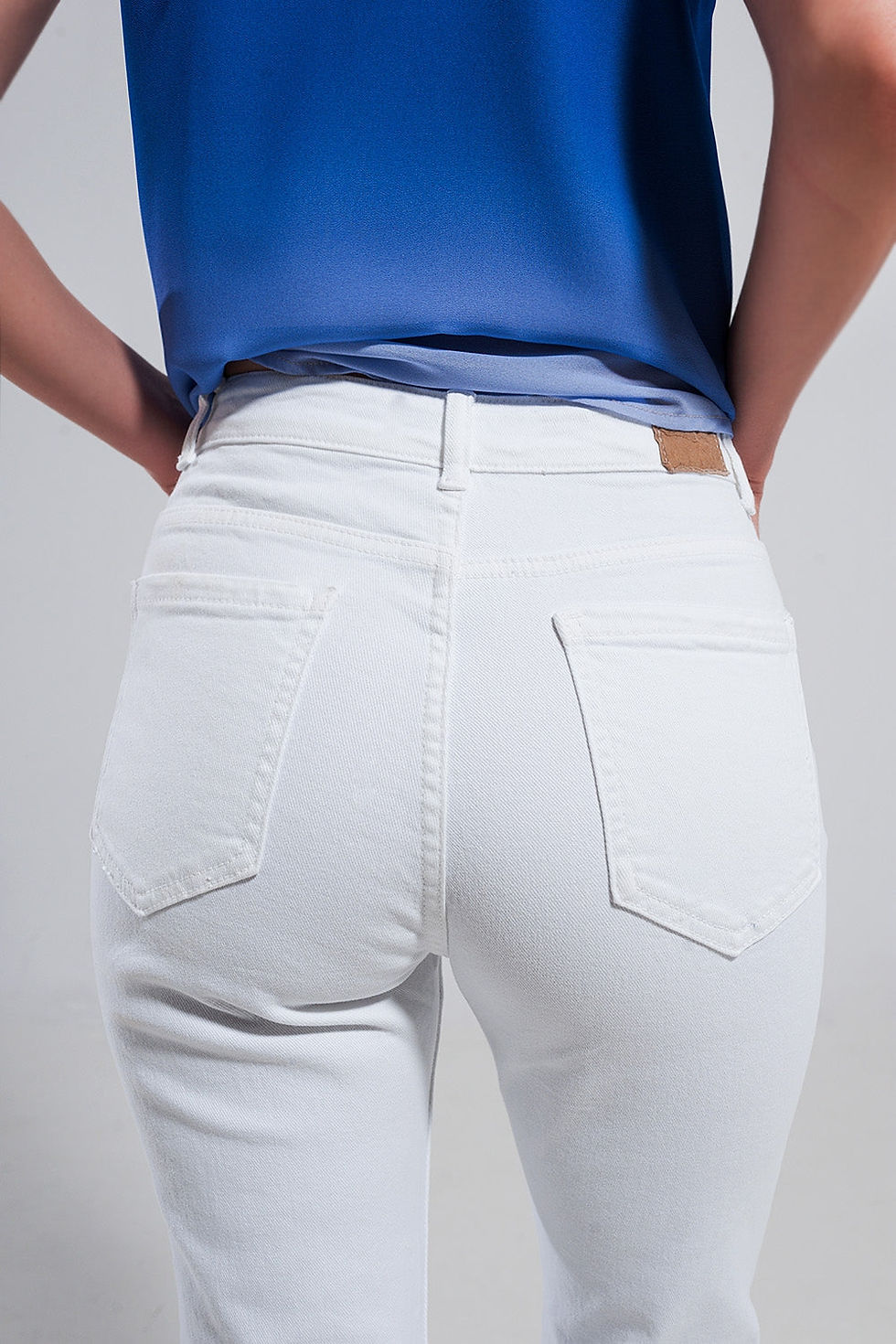 Thumbnail: Stretch Cotton Skinny Jeans in White