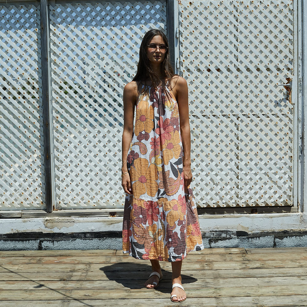 Thumbnail: Floral 70's Print Relaxed Fit Maxi Dress