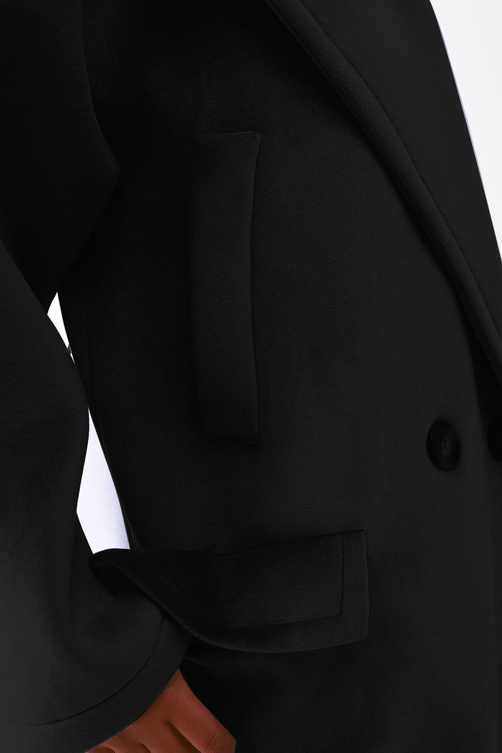 Thumbnail: Faux Suede Oversized Coat in Black