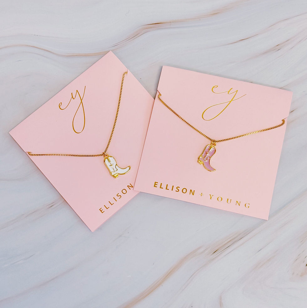 Thumbnail: Cow Girl Boot Pendant Necklace