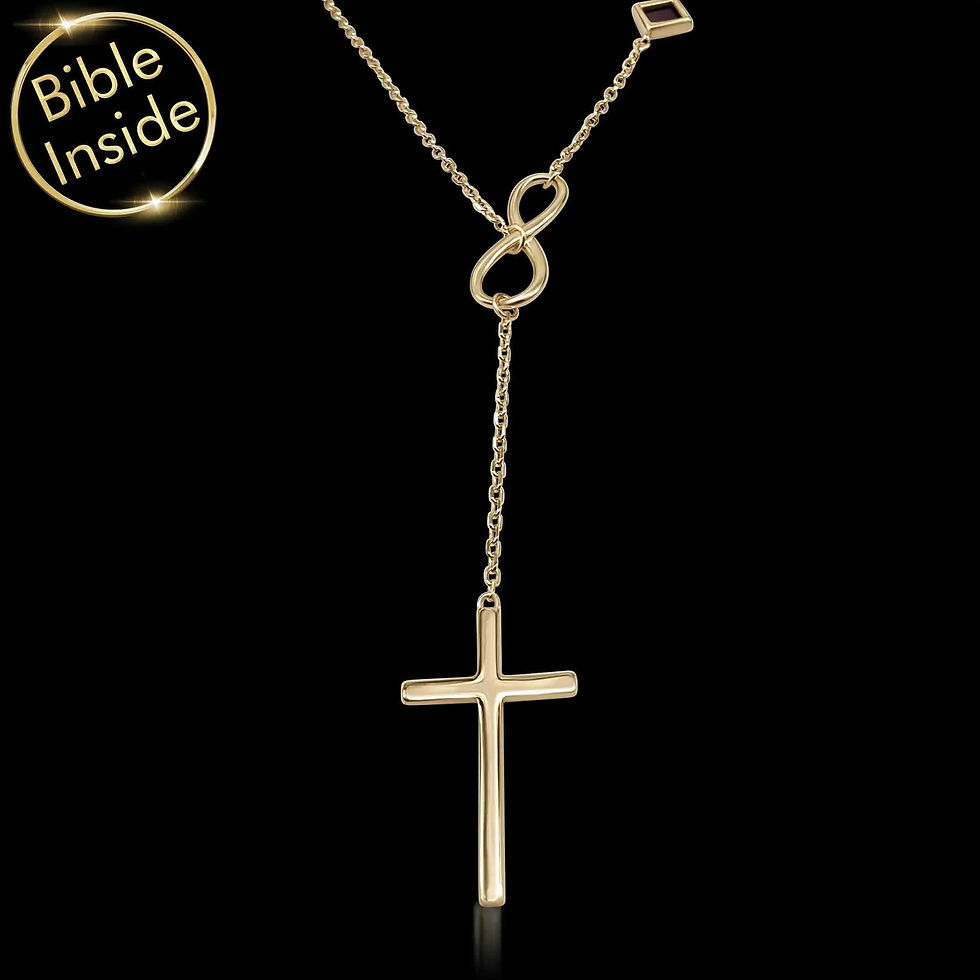 Thumbnail: Infinity Cross Y Necklace With Nano Bible - Forever Faith Necklace