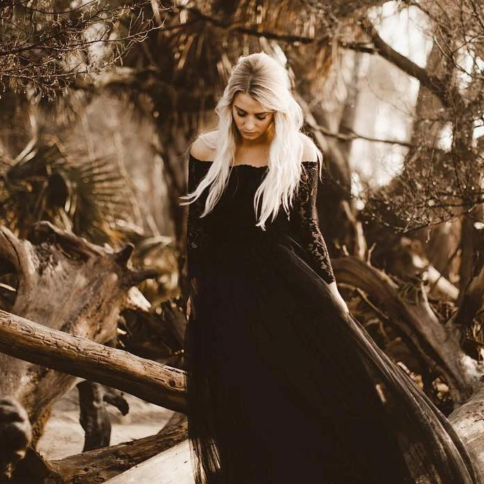 Black Off Shoulder Dress #1134