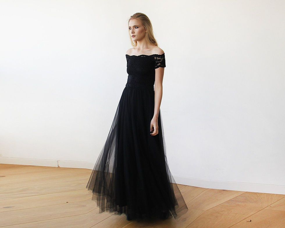 Thumbnail: Black Off Shoulder Dress  #1139