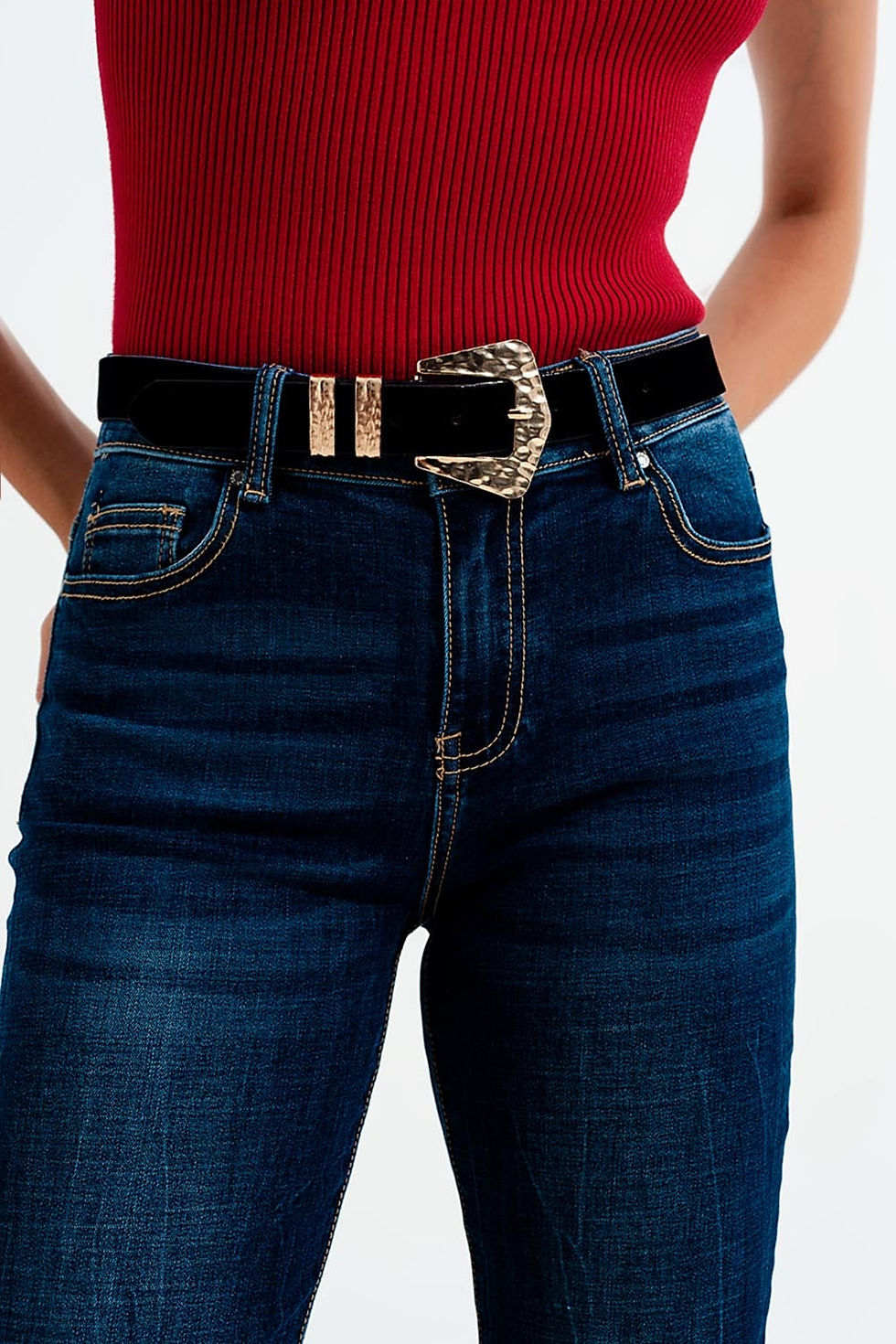 Thumbnail: High Waisted Skinny Jeans in Mid Blue Wash