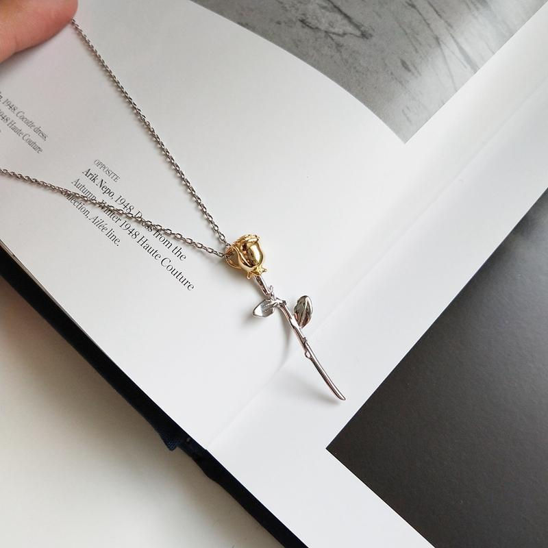 Thumbnail: Azu Thorny Rose Pendant Necklace