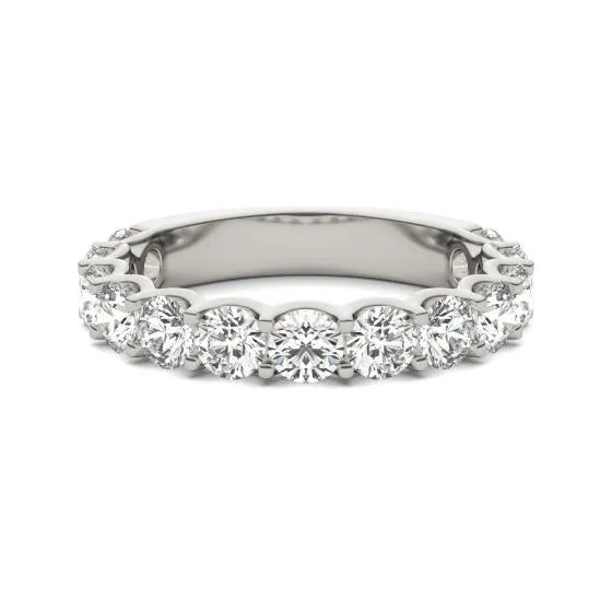 Thumbnail: 2 1/15 CTW Lab Grown Round Cut Diamond  Eternity Ring in 14K White Gold - G-Vs