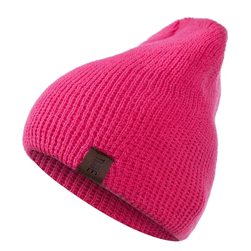 Thumbnail: 1 Pcs Hat PU Letter Casual Beanies for Men Women Warm Knitted