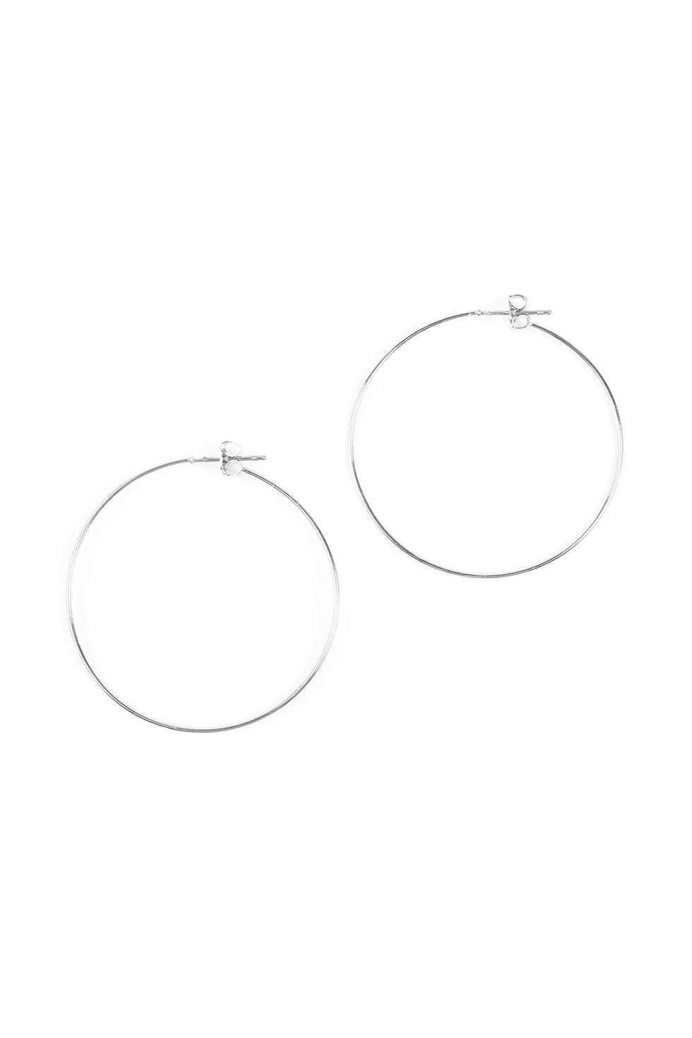 Thumbnail: 40mm Wire Hoop Earrings