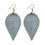 Thumbnail: Teardrop Shape Pinched Leather Earrings
