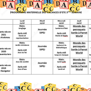 [Ilot Loisir] - Programme maternelle du mois de juillet est disponible ! 😎