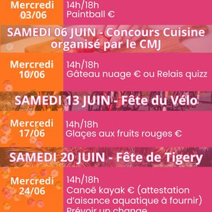 Programme Juin du Club Ados 