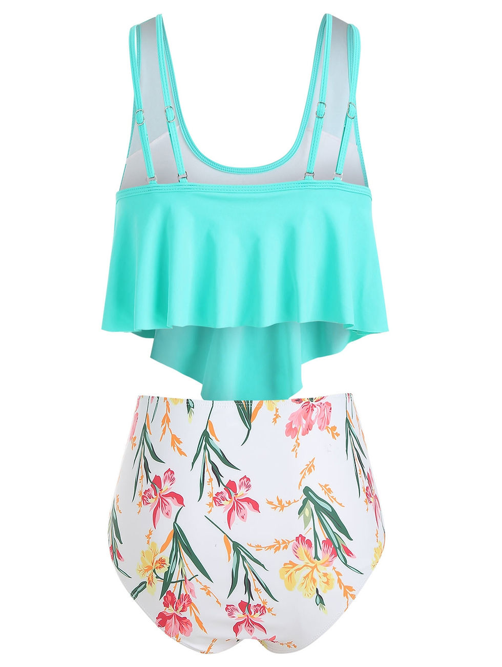Thumbnail: Floral Print U Neck Tankini Set - Color Collection 2