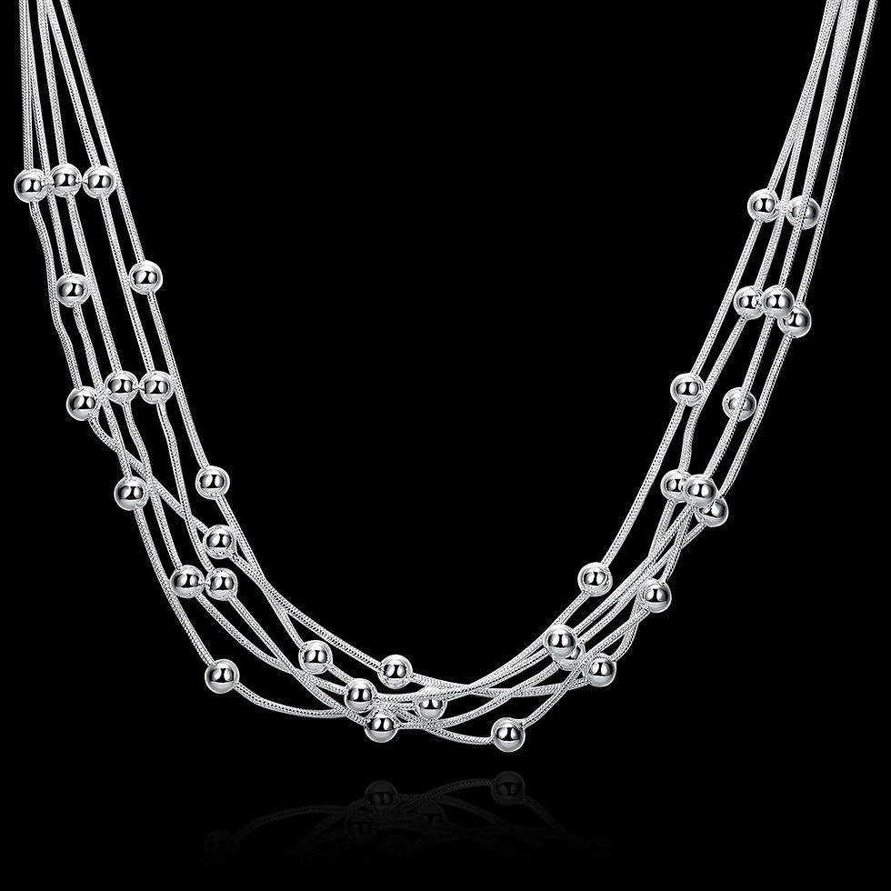 Thumbnail: Ball Pendant Necklace with 5 Line Light Bead