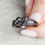 Thumbnail: Ladies Fashion Heart Shaped Sapphire Zircon Black Ring