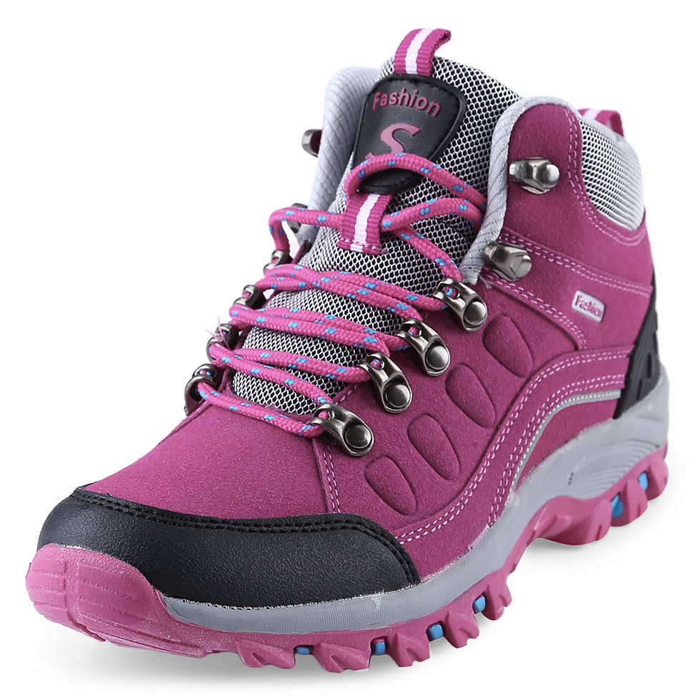Thumbnail: Casual Outdoor Block Color Lace Up Ladies Hiking Sports Shoes