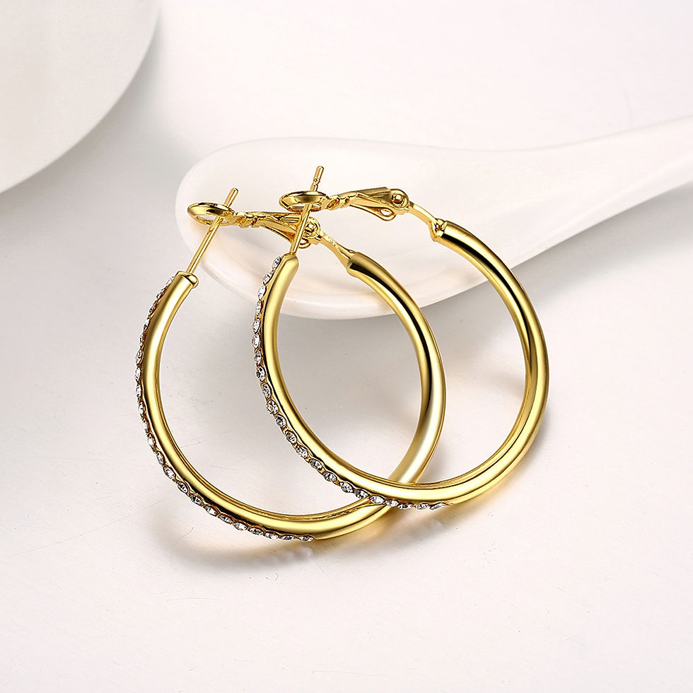 Thumbnail: Round Czech Diamond Earrings (Rose Gold / Platinum / Gold)