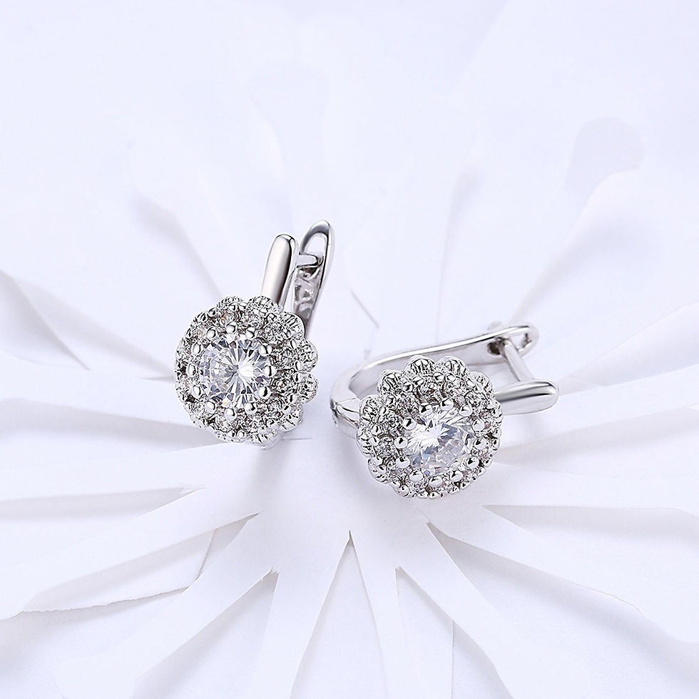 Thumbnail: K Gold Zircon Earring Buckle Romantic Diamond Set Earring Clip