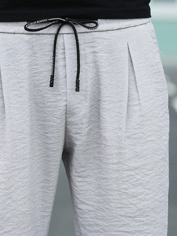 Thumbnail: Straight Leg Drawstring Waist Casual Pants