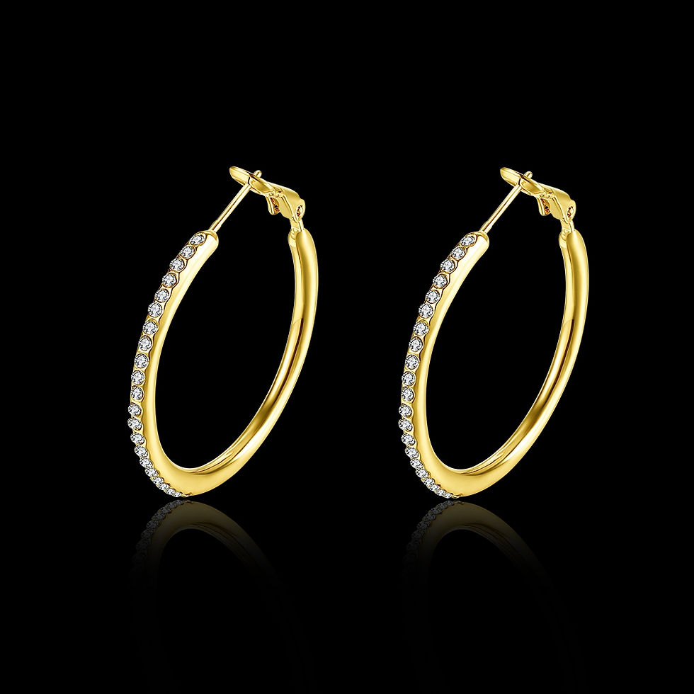 Thumbnail: Fashion Jewelry Round Czech Diamond Earrings