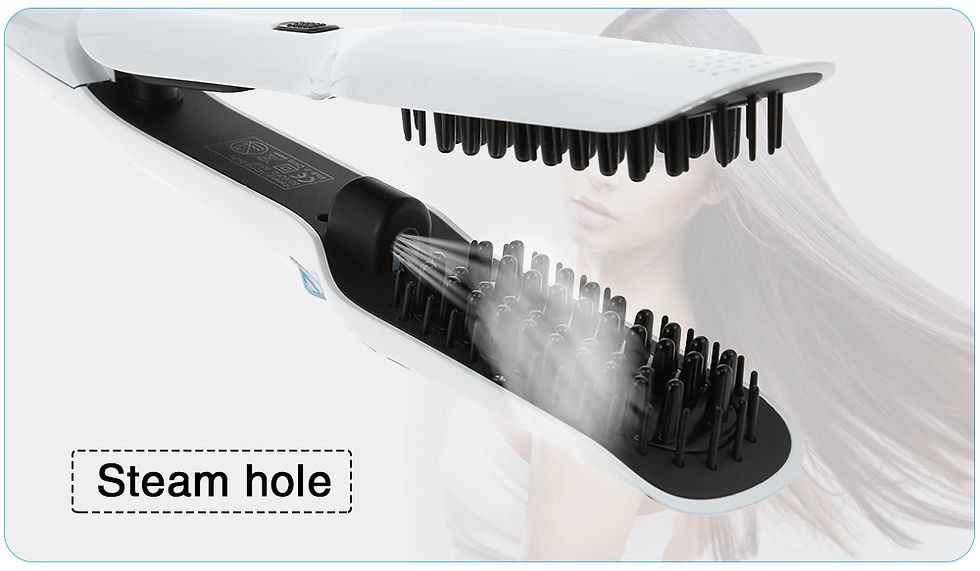 Thumbnail: Ceramic Hair Brush Comb Hairbrush Straightening Steam Styler