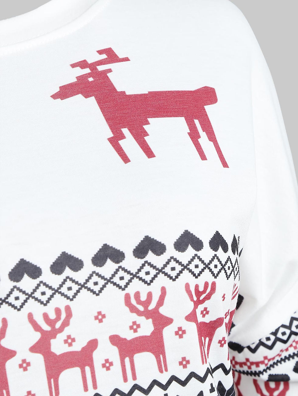 Thumbnail: Christmas Reindeer Print Drop Shoulder Sweatshirt