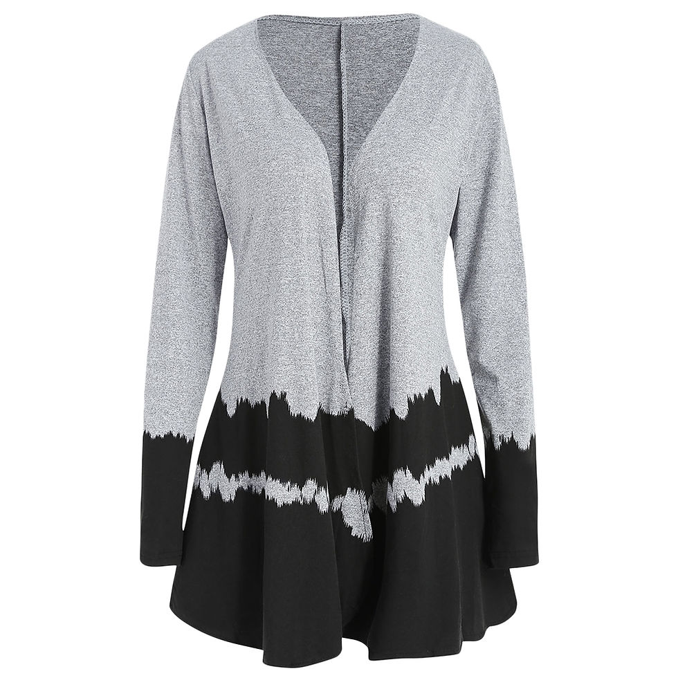 Thumbnail: Contrast Color Long Sleeve Cardigan