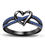 Thumbnail: Ladies Fashion Heart Shaped Sapphire Zircon Black Ring