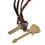 Thumbnail: Stylish Guitar Pattern Design Adjustable Unisex Leather Necklace