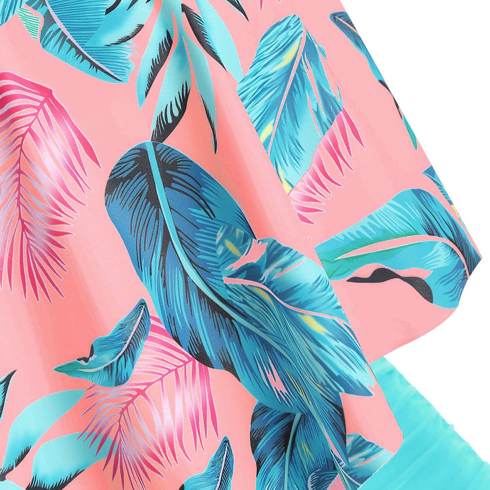 Thumbnail: Leaf Print Flounce Plus Size High Waisted Bikini Set