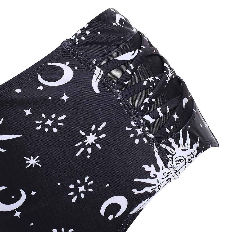 Thumbnail: Sun Star Moon Lattice Underwire Tankini Swimsuit