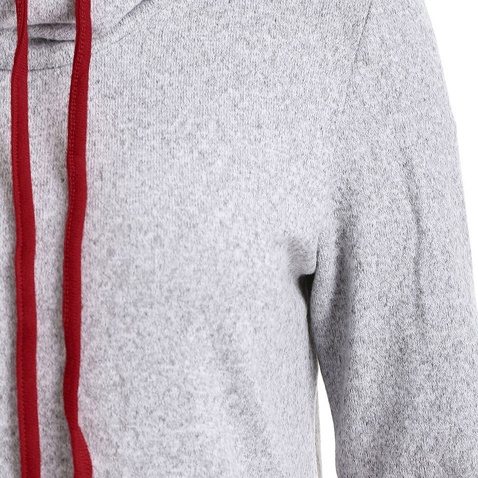 Thumbnail: Color Blocking Drawstring Cowl Neck Sweatshirt