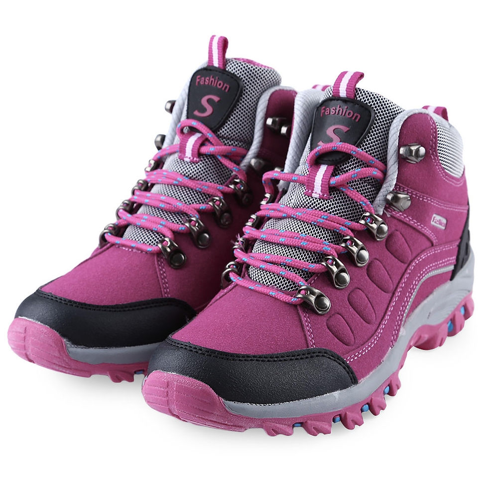 Thumbnail: Casual Outdoor Block Color Lace Up Ladies Hiking Sports Shoes