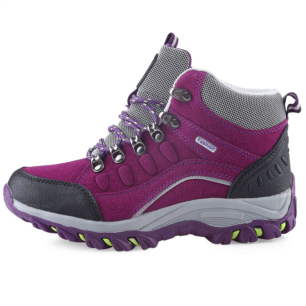 Thumbnail: Casual Outdoor Block Color Lace Up Ladies Hiking Sports Shoes