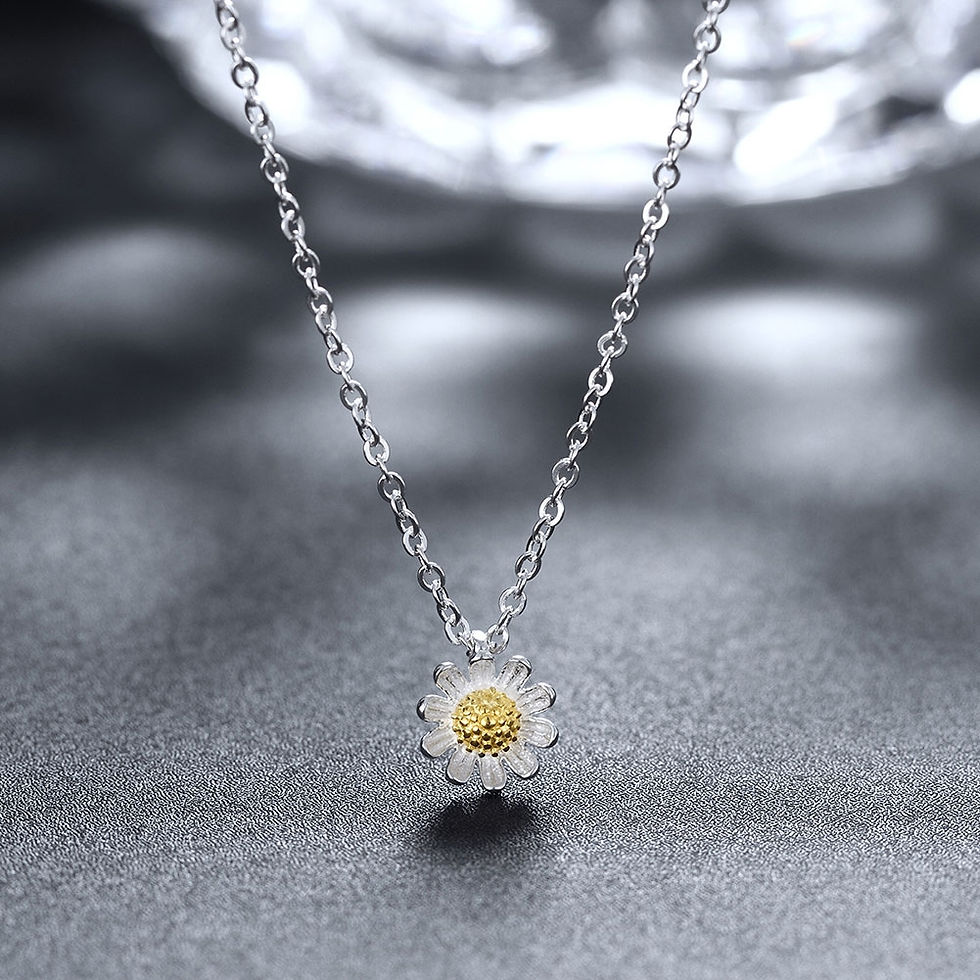 Thumbnail: 925 Sterling Silver Necklace 925 Sterling Silver Daisy Necklace