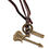 Thumbnail: Stylish Guitar Pattern Design Adjustable Unisex Leather Necklace