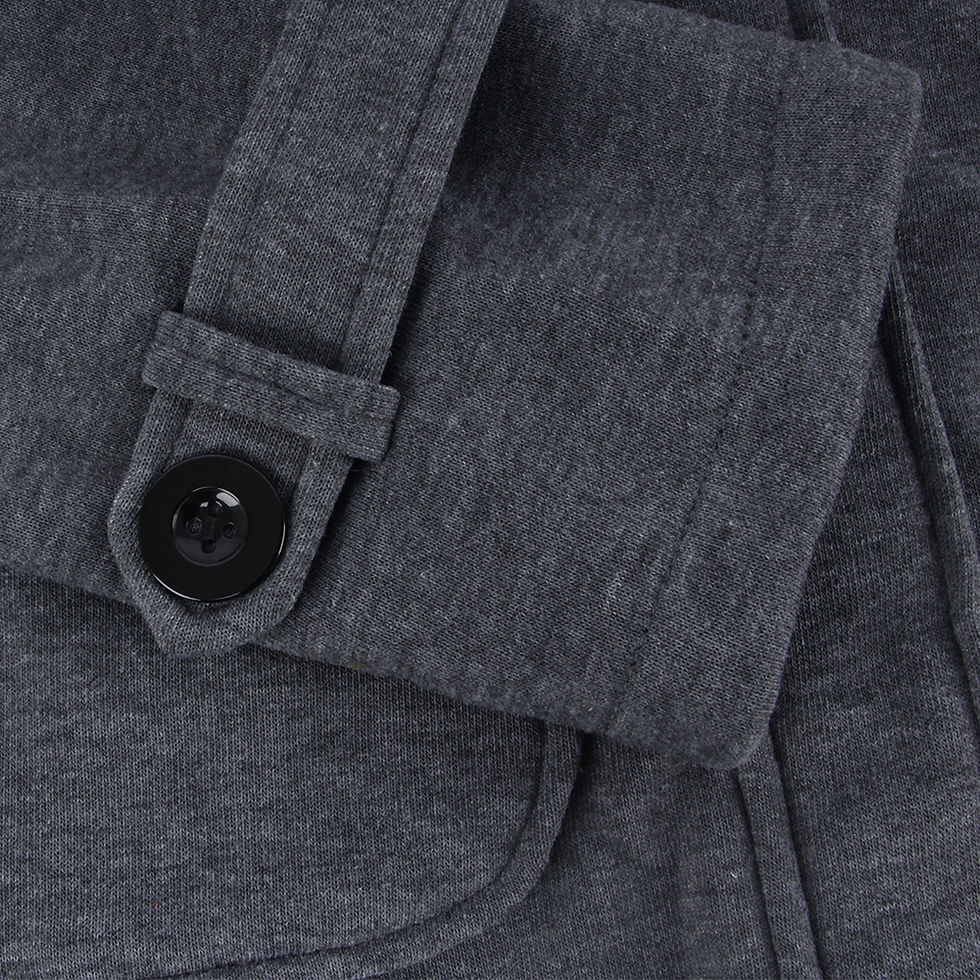 Thumbnail: Female Coat Thick Horn Button Hooded Cotton Blend Women Jacket