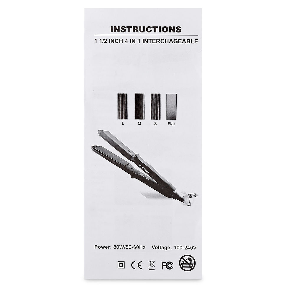 Thumbnail: DODO L - C280 Ceramic Hair Straightener with 3 Size Changeable Corn Plates
