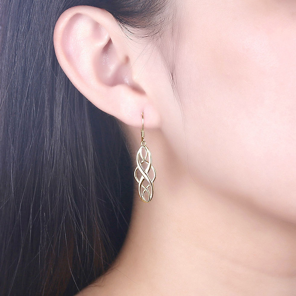 Thumbnail: PTE S925 2 Color Electroplating Simple Twisted Geometric Shape Earhook