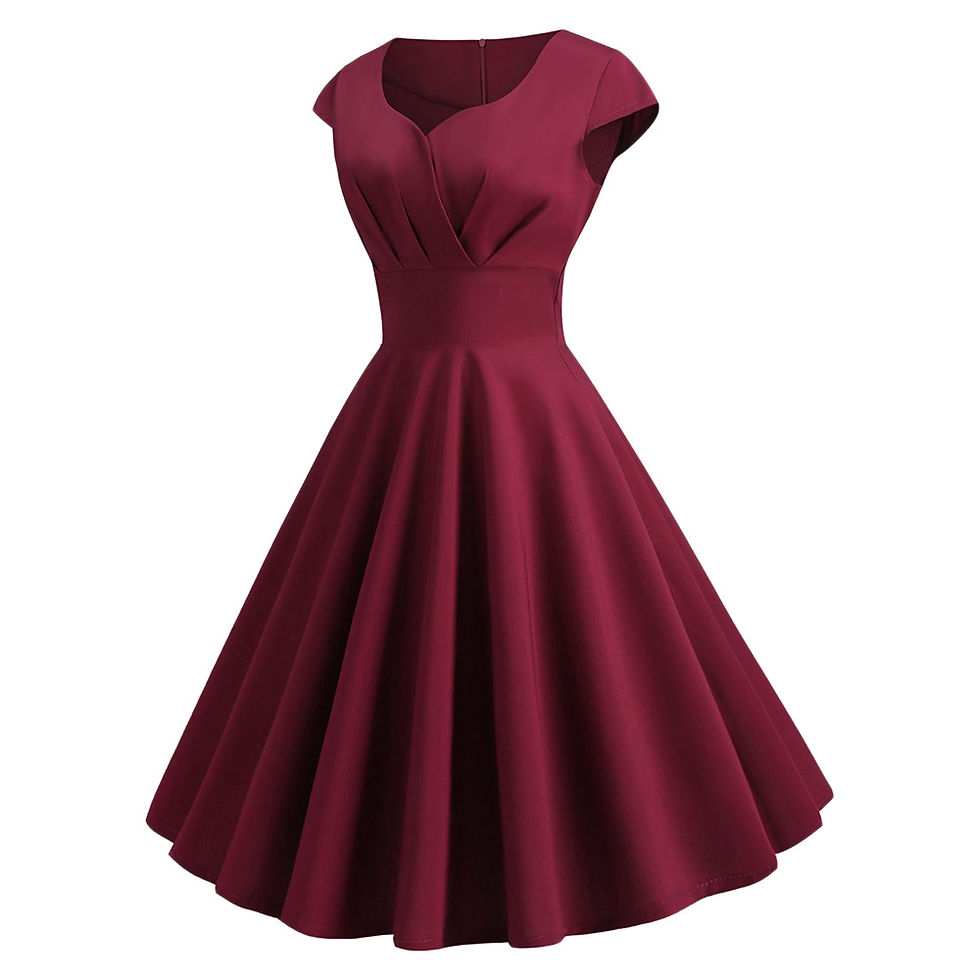 Thumbnail: Sweetheart Neck Vintage Fit and Flare Dress