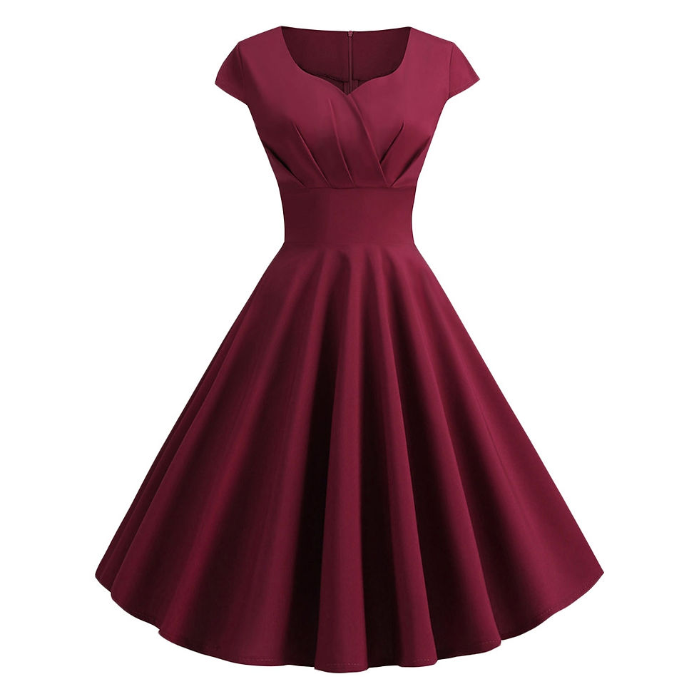 Thumbnail: Sweetheart Neck Vintage Fit and Flare Dress