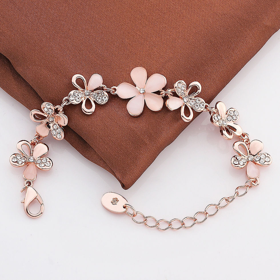Thumbnail: Environmental Protection Rose Gold Flower Czech Diamond Lady Bracelet