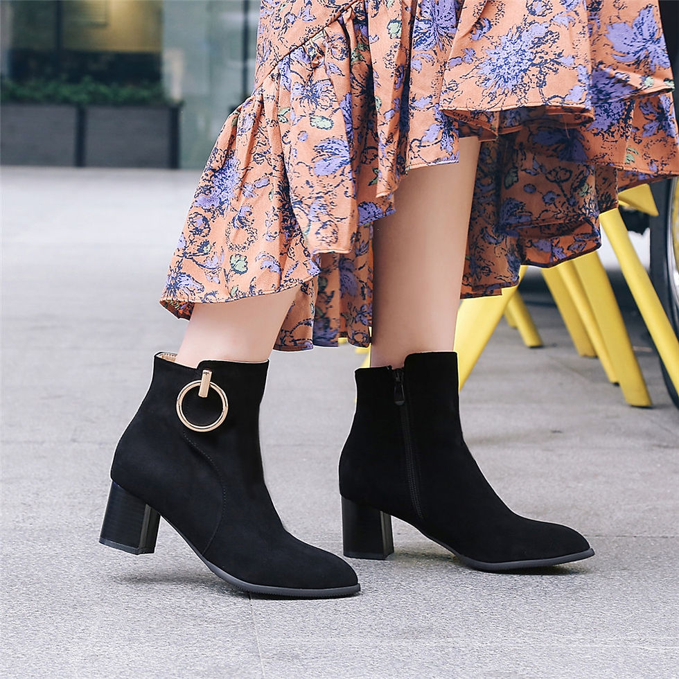 Thumbnail: Shoes Miss Ascpf07-6 Thick and Round Head Fashion Ankle Boots