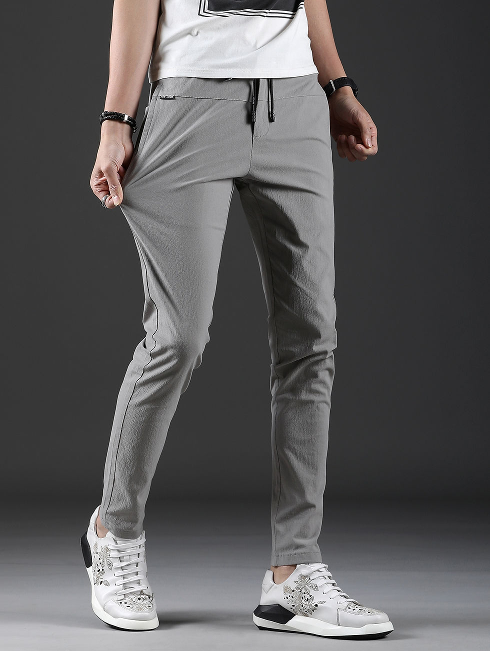 Thumbnail: Casual Solid Color Straight Leg Pants