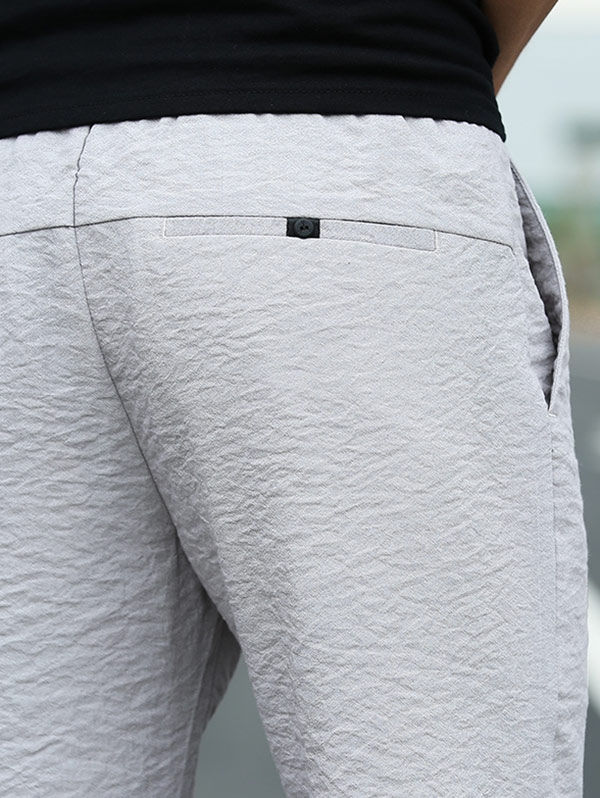 Thumbnail: Straight Leg Drawstring Waist Casual Pants