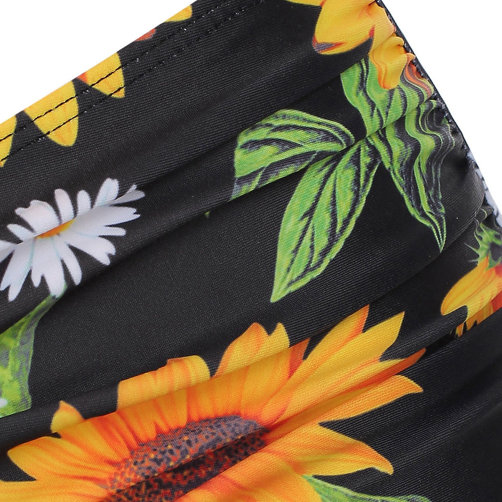 Thumbnail: Cut Out Sunflower Overlay Tankini Set