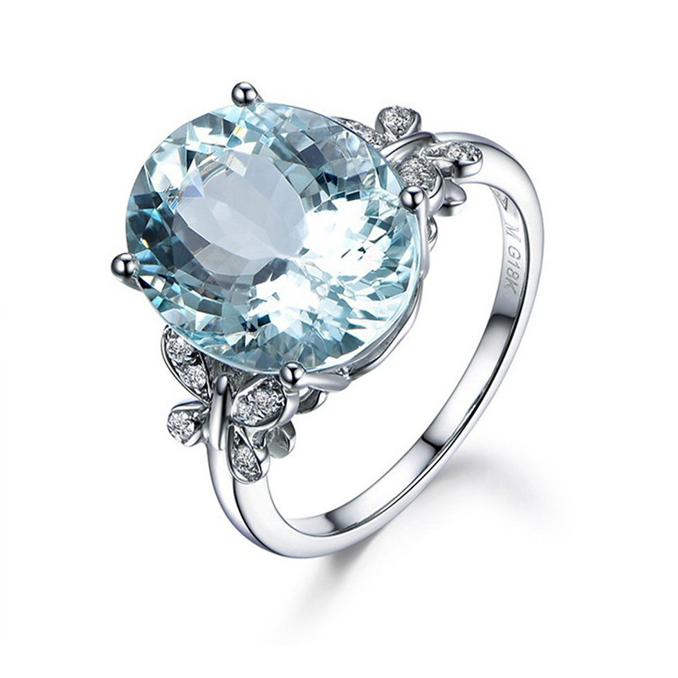 Thumbnail: Fashion Natural Sea Blue Topaz Butterfly Ring