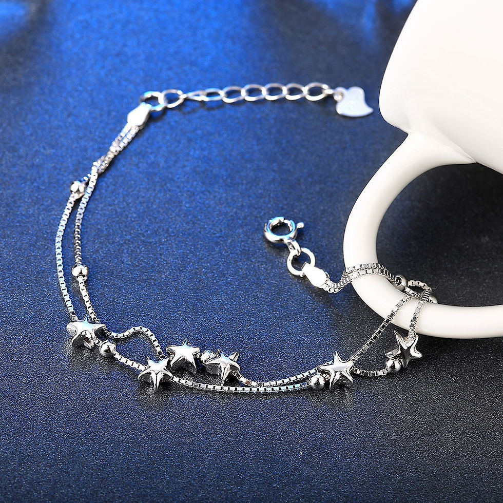 Thumbnail: 925 Pure Silver Romantic Star Bracelet