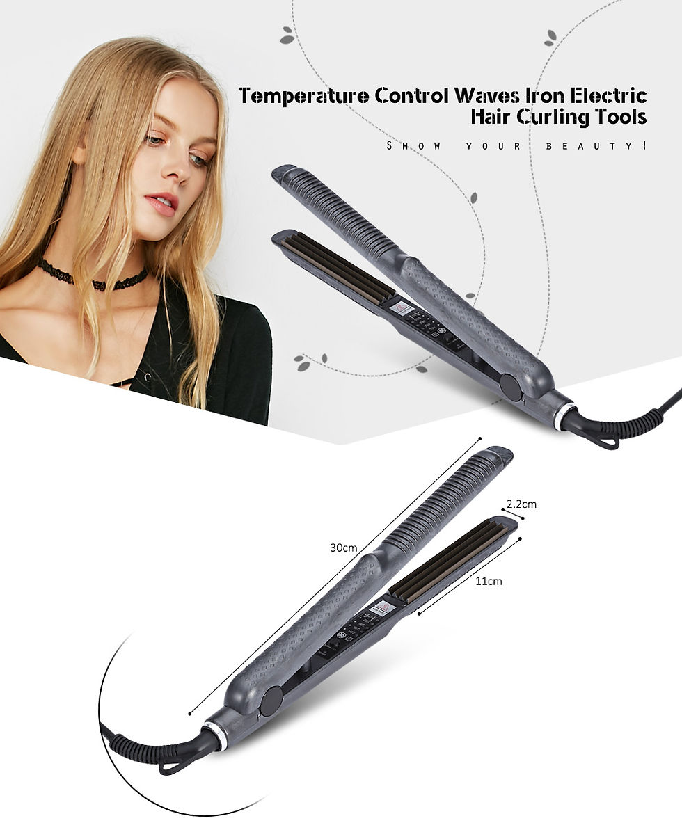 Thumbnail: Temperature Control Titanium Electric Waves Iron Hair Curler