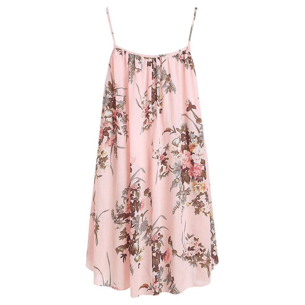 Thumbnail: Spaghetti Strap Dress Two-piece Floral Print