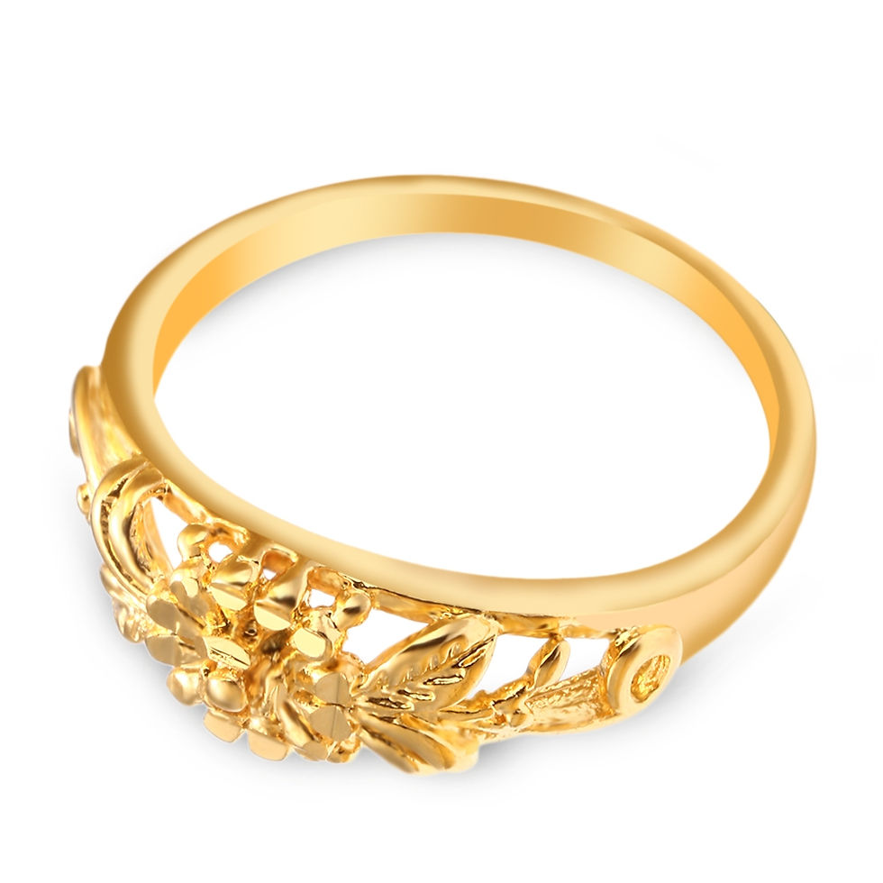 Thumbnail: Electroplated Gold Color Flower Ring for Women